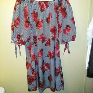 Off the shoulder flower dress